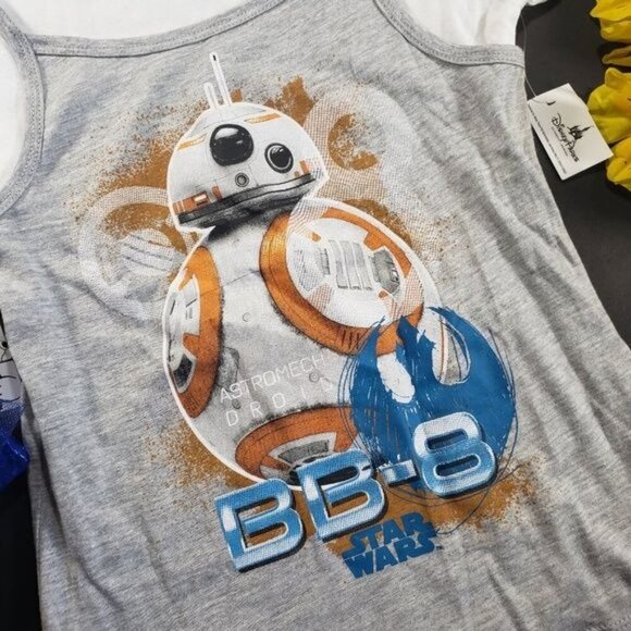 Disney Star Wars BB 8 Blouse Girl Tank Short Sleeved Shirt Graphic Tee Shirt - Picture 3 of 12
